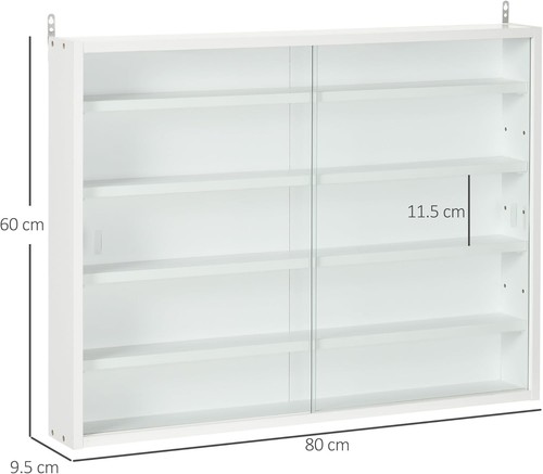 Homcom stufige wandvitrine - 5-stufige,
