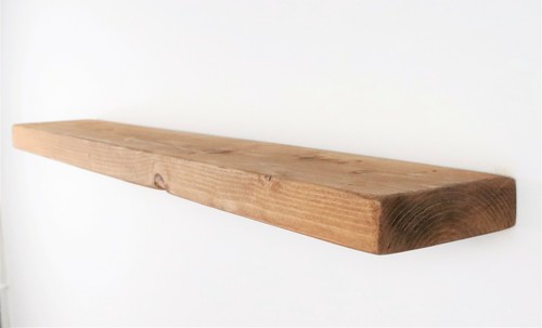 Rustikales schweberegal holz - schweberegal,